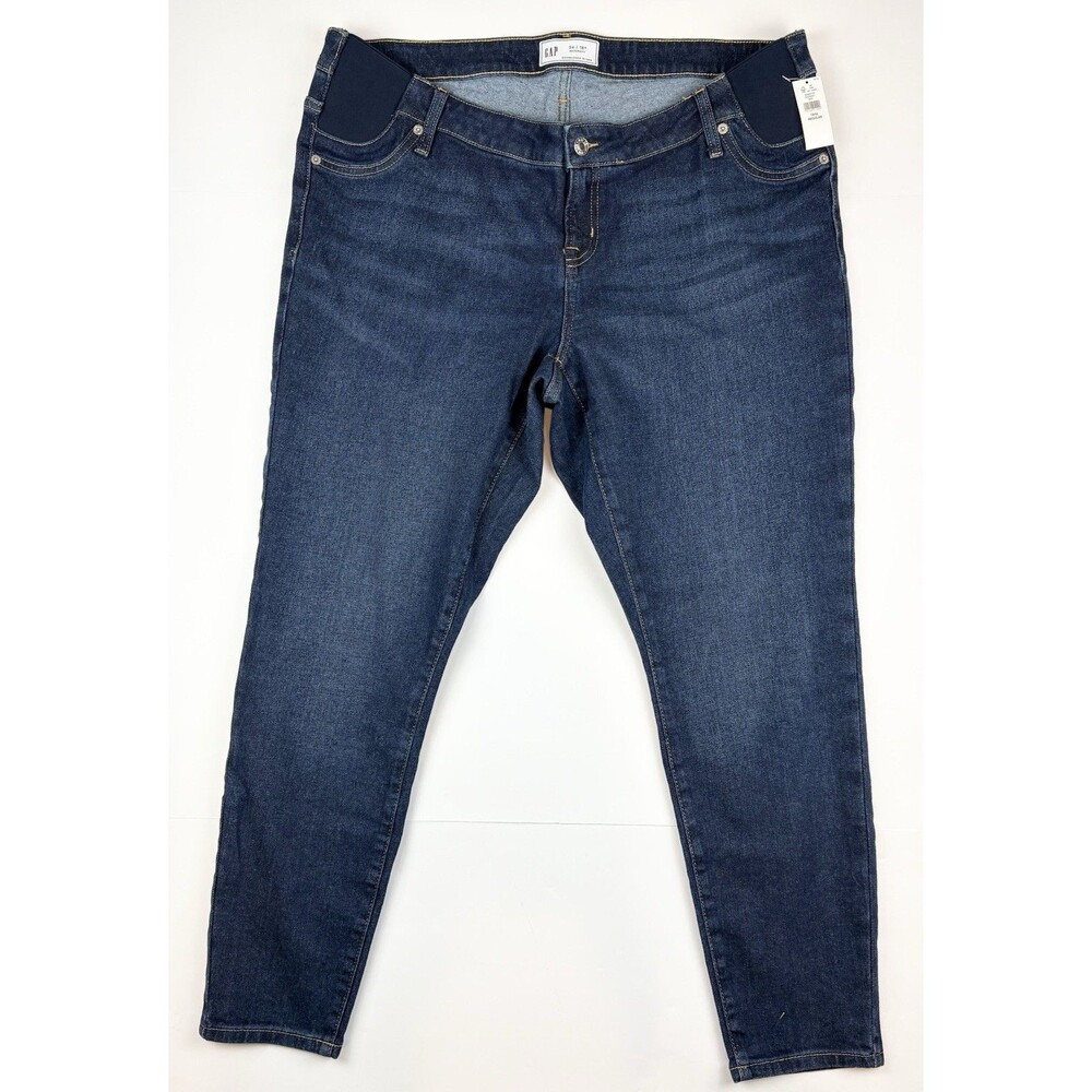 NEW Gap Maternity Denim Jeans Pants Skinny Plus Sz 18, 34 Dark Wash Under Belly